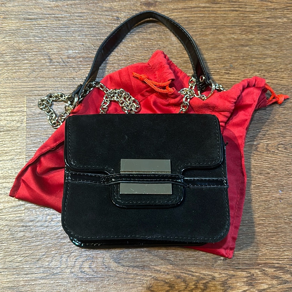 Zac Posen Americana black crossbody suede bag